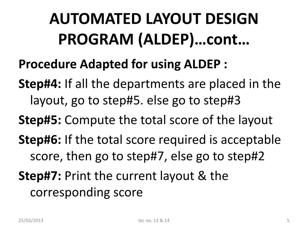 aldep automated layout design program